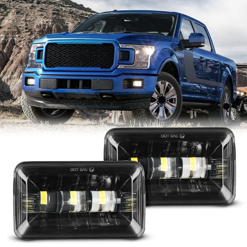 

For 2015-2018 Ford F150 F-150 Front Bumper Rectangle LED DRL Fog Lights Driving Lamp Assembly