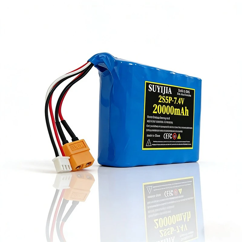 New 2S5P 7.4V 20000mAh 18650 lithium battery pack 20000mAh high current high power battery built-in BMS drone model electric toy