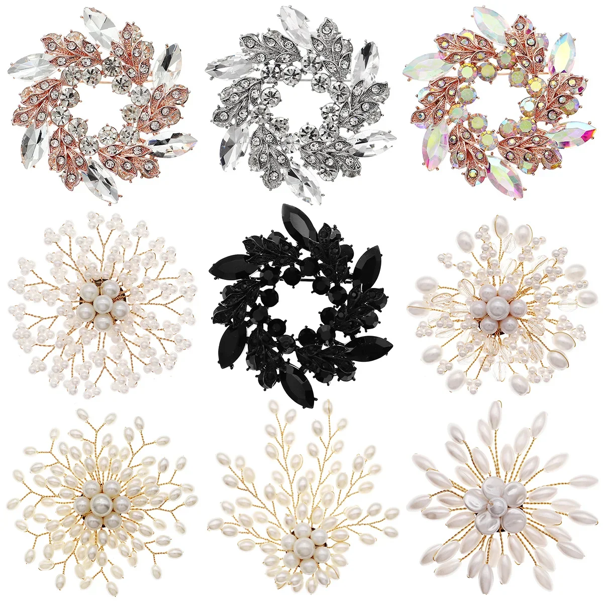 Pearl Brooch Pin Sn… - image