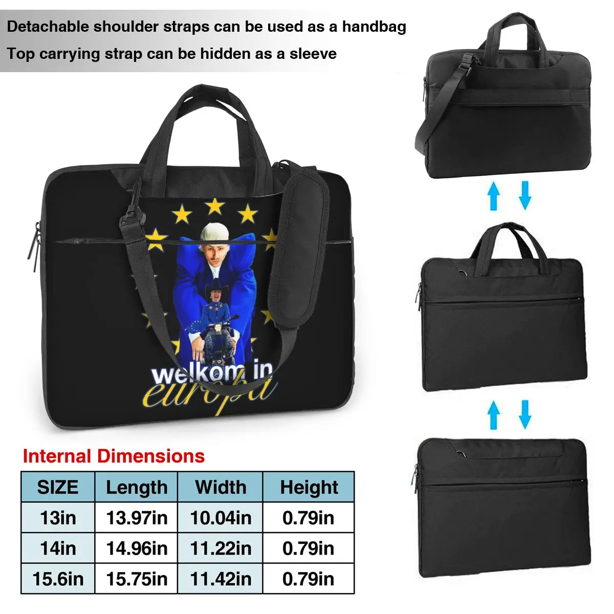 Laptop Bag Joost Klein Europapa Shockproof Notebook Pouch Eurovisioned 2024 For Macbook Air Xiaomi 13 14 15 Kawaii Computer Bag