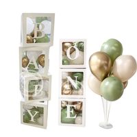 1pc Transparent Balloon Filling Box Birthday Balloon Boxes for Kids Birthday Party Decoration Balloon Blocks Wild ONE Party