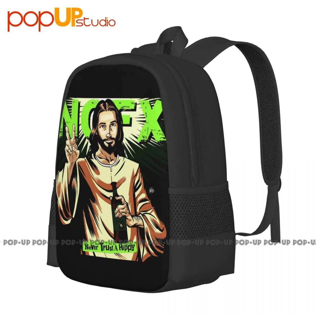 Nofx Never Trust A Hippy Hardcore Punk Rock Band Backpack Large Capacity Fashion Creative Gym Tote Bag Outdoor Running