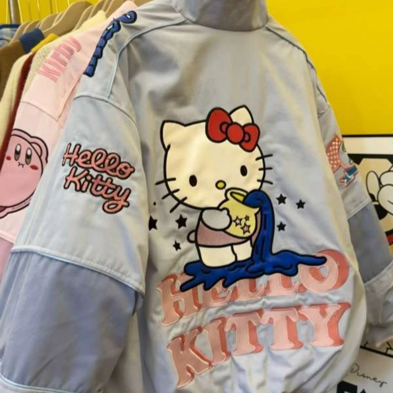 Hello Kitty Japanese cartoon little friendly cotton loose comfortable embroidered niche design jacket holiday gift kawaii