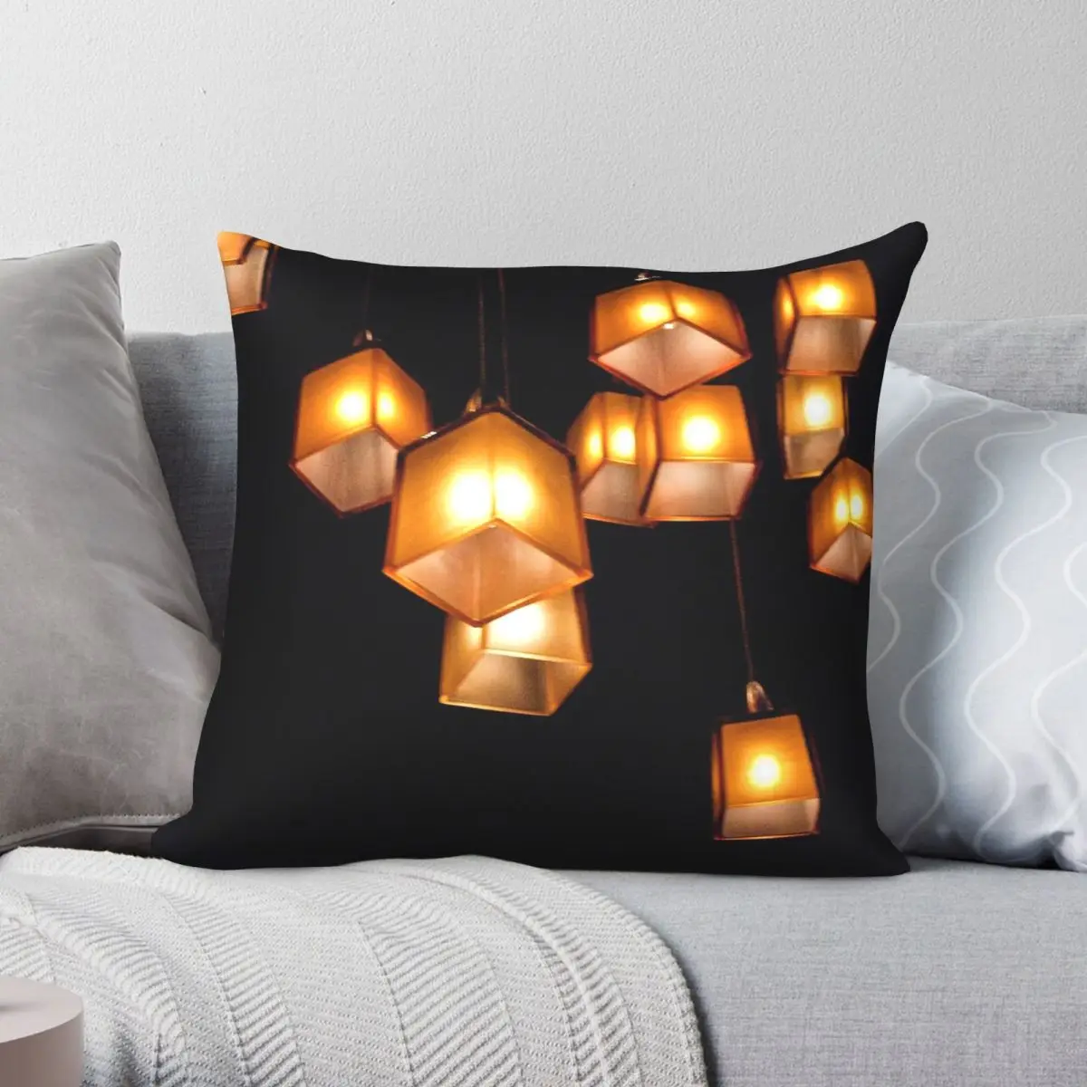 Jazzy Theater Random Lamps Square Pillowcase Polyester Linen Velvet Pattern Zip Decor Pillow Case Sofa Cushion Cover
