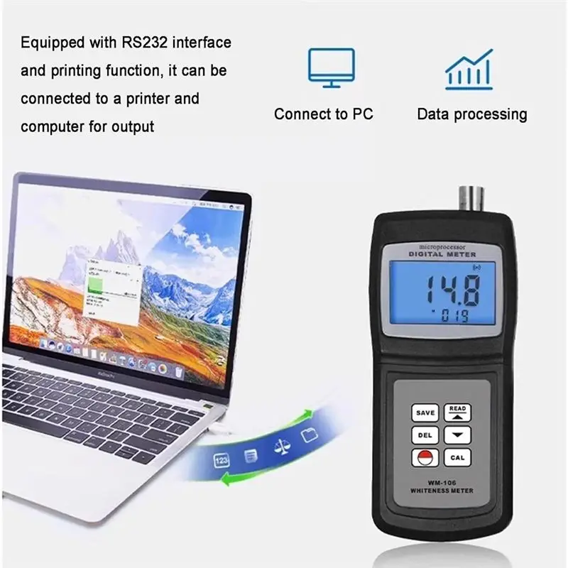A01F-Leucometer Tester, With LCD Screen Measurement Range 0- 120, Can Be Connected To PC For Paper/Paint Whiteness Detector