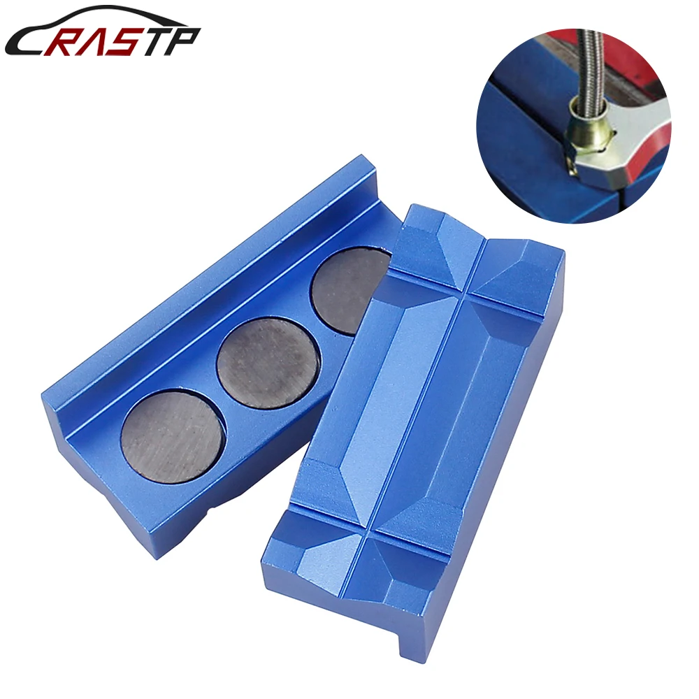 RASTP-Aluminum Magnetic Vise Jaw Protective Inserts Magnetized Line Separator Soft Jaw Insert For AN Fitting RS-EM1043