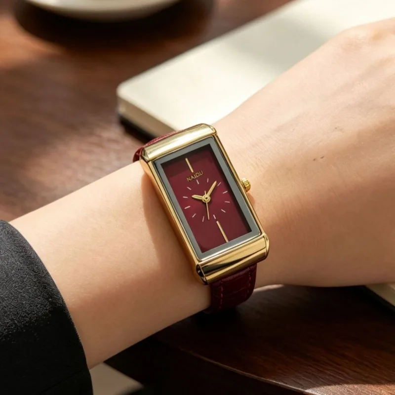 Fashion Women Watch Leather Strap Rectangular Dial Quartz Watch Luxury Wristwatches Gift  Relojes Para Mujer Wholesale Clock