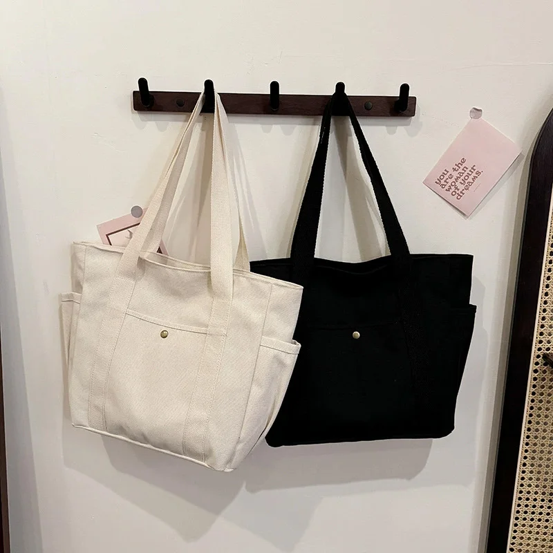 Canvas Tote Bag Large-capacity  Goes to Work, Goes out, High-value Commuting Versatile Literary and Artistic Student Wear
