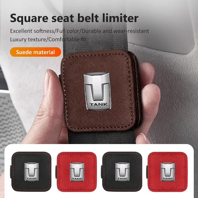 Car Seat Suede Magnetic Safety Belt Clip Square Fixed Limiter For TANK Great Wall Tank Tank 300 2022 2023