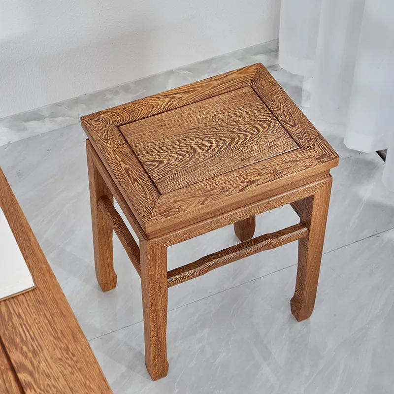 

Wenge Wood Square Stool Solid Wood Dining Seat for Home Entrance Shoe Changing Bench Chinese Style Low Stool for Rustic Design
