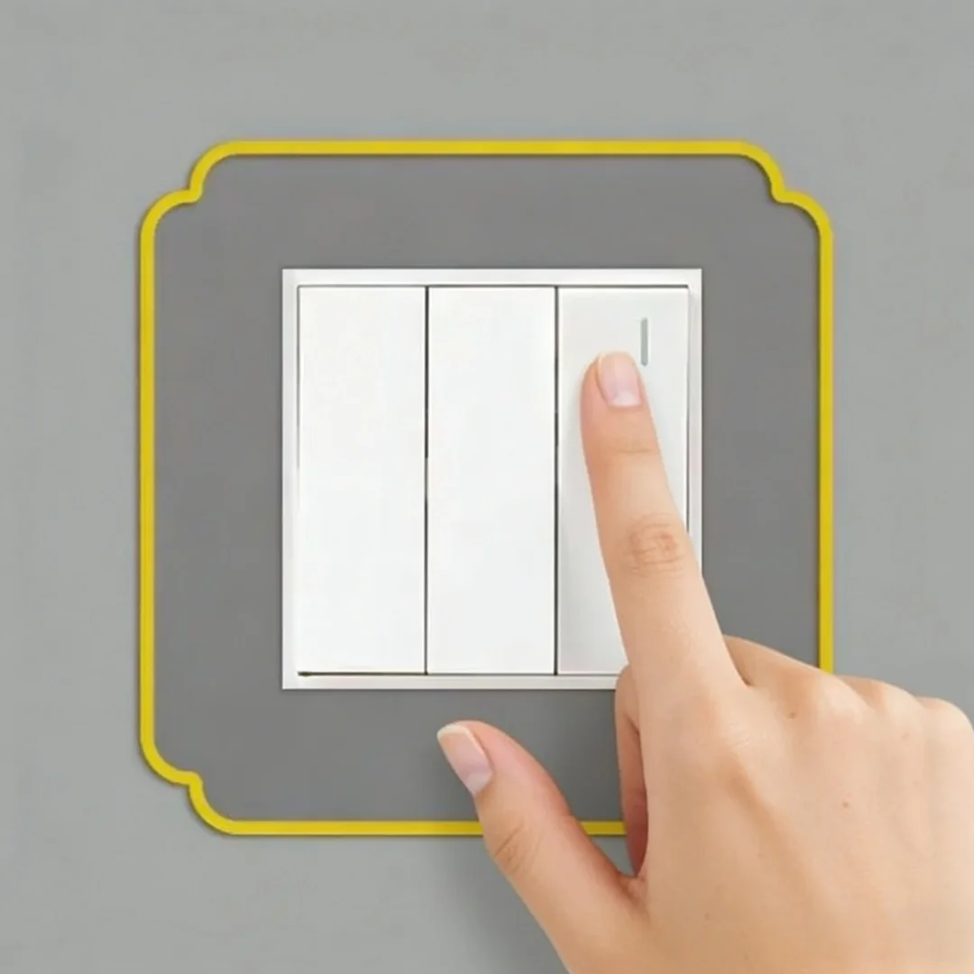 1pc 8.6cmx8.6cm Self-adhesive Switch Plate Frames,Solid Color Creative Switch Decorative Trim,Switch Dust Covers