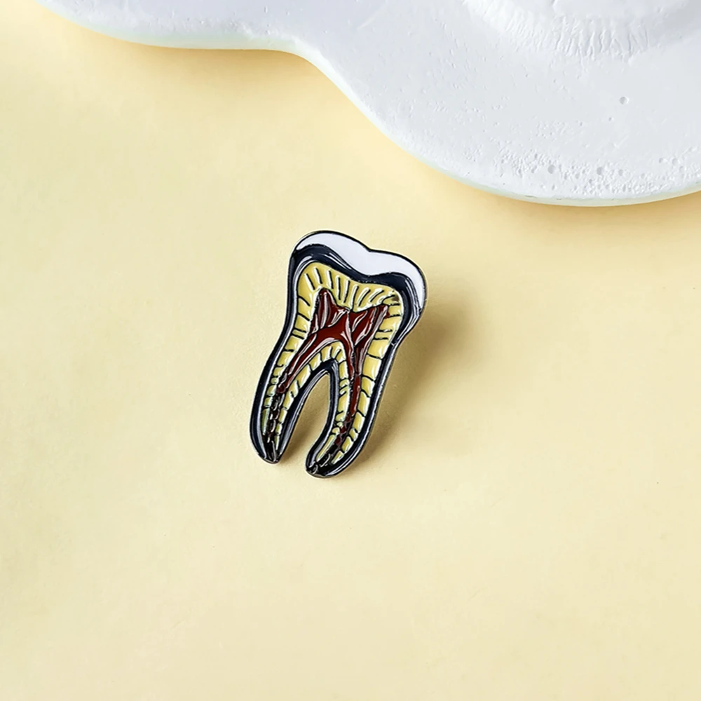 Catuni Teeth Nerve Dentistry Dental Medicine Brooch Pin Enamel Cute Lapel Backpack Badge Jewelry Gift for Dentist Doctor Nurse