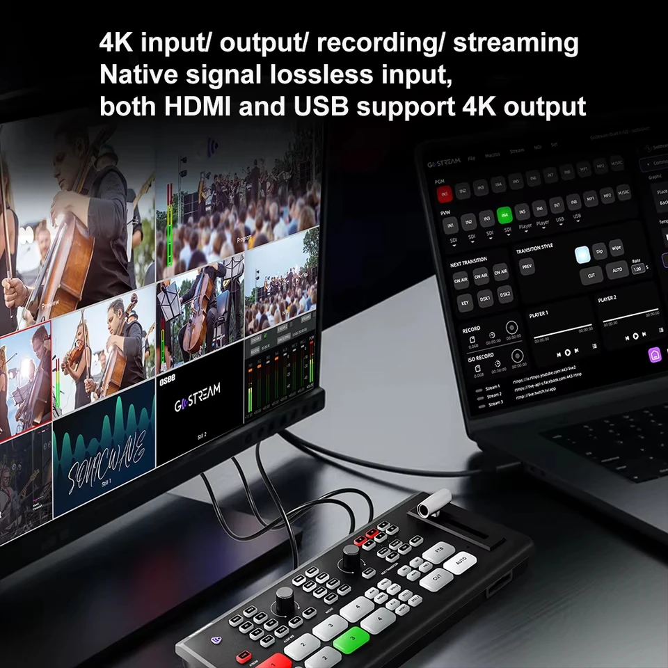 OSEE new Gostream Deck 4K 4ch HDMI + AUX Input Live Video Switcher