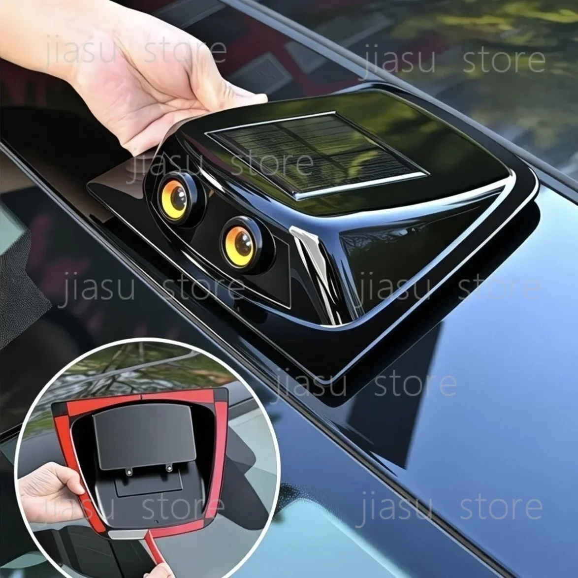 Car Sentry Mode Simulation LiDAR Smart Eye Roof Decoration Warning Light Solar Automatic Charging