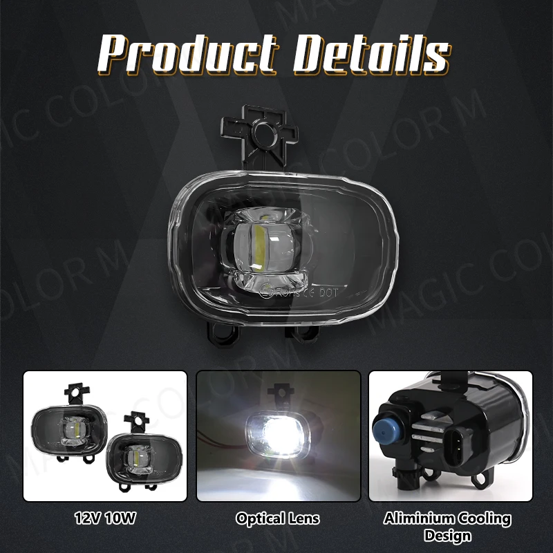 2PCs LED Fog Lights for Nissan NAVARA NP300 X-trail Xtrail Rogue Kicks Juke F16 MK2 Auto White Headlights Car Accessories 12V - view 4