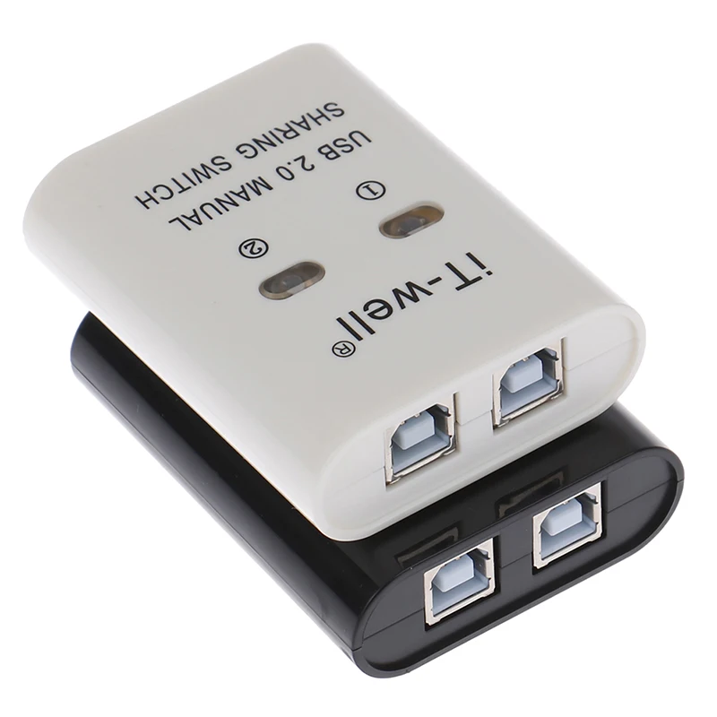 USB Printer Sharing Device 2 In 1 Out Printer Sharing Device 2-Port Manual Kvm Switching Splitter Hub Converter