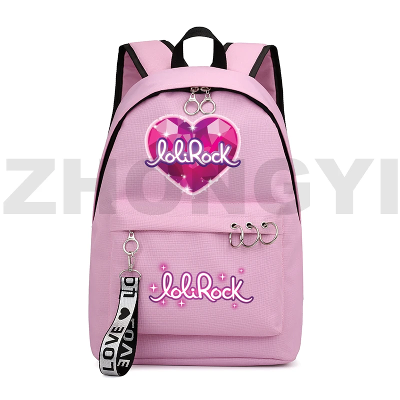 Pink Black Lolirock Backpacks Anime LoliRockstar Mochila Women Bag Laptop Bookbag School Bags for Teenage Girl Back Pack Gifts