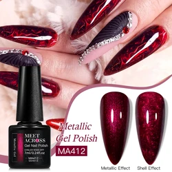 7ml Wine Red Mirror Metallic Glitter Gel Nail Polish 3D Pearlescent Thread Shell Nail Art Gel Polish Semi Permanent Varnish DIY