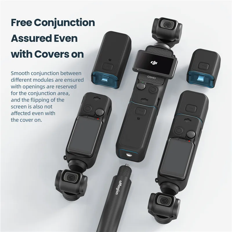 Silicone Case for DJI Osmo Pocket 3 Gimbal Camera Quick Release Anti-Scratch Handle Soft Protective Case Anti-bump Cover