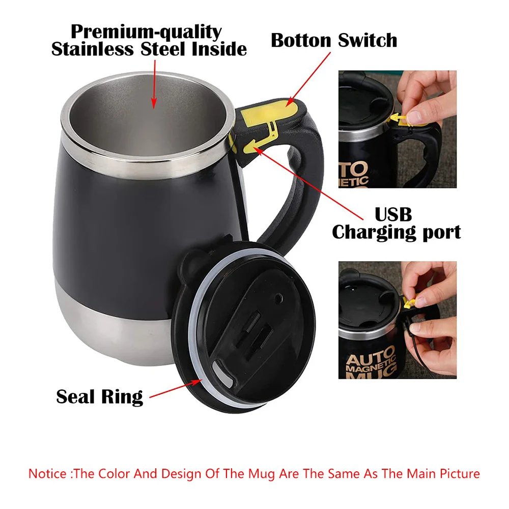 New Automatic Self Stirring Magnetic Mug Creative Lazy Smart Mixer Thermal Cup Stainless Steel Coffee Milk Mixing Cup Blender