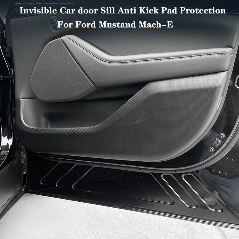 4 шт., невидимые кожаные накладки на пороги автомобиля Ford Mustand Mach-E