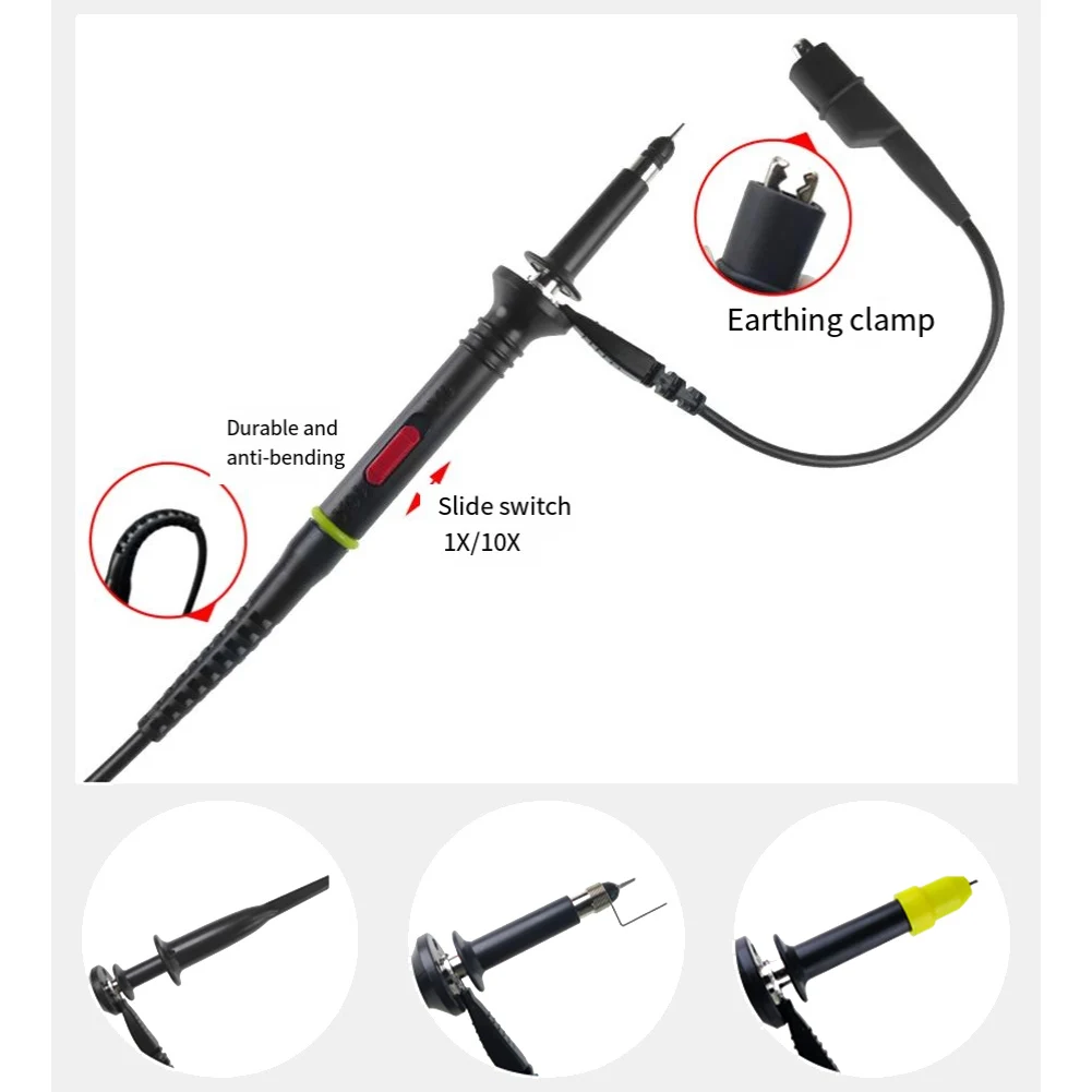 For Oscilloscope Probe Kit P2060 featuring 60MHz Bandwidth Adjustable Attenuation and Grounding Crocodile Clips