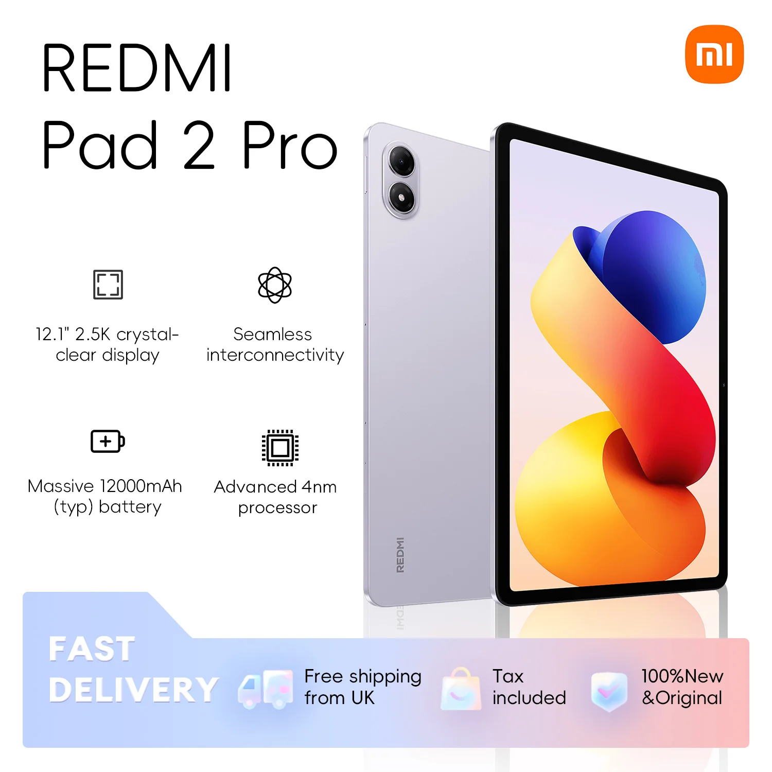 Redmi Pad 2 Pro, 128GB/256GB WIFI 6 Global Version, Snapdragon® 7s