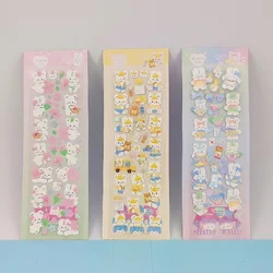Sweet Chic Scrapbook Journal Sticker Cute Cartoon Bunny Rainbow Cake Series Stationery Sticker DIY Decor Luggage Laptop Sticker