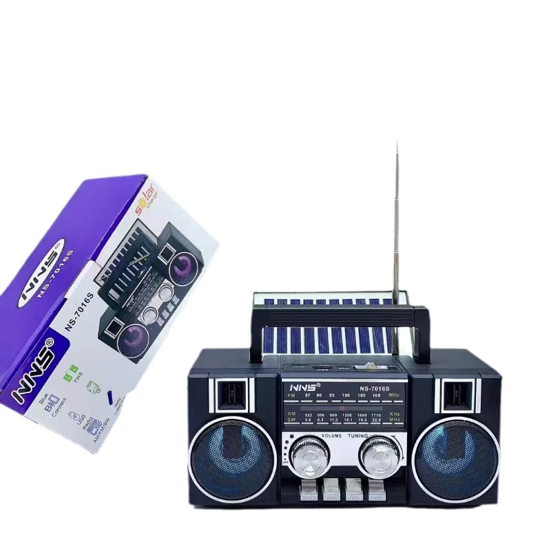 

NS-7016S Bluetooth-динамик Ретро RGB-фонарь Портативная уличная антенна Радио Солнечная аудиосистема