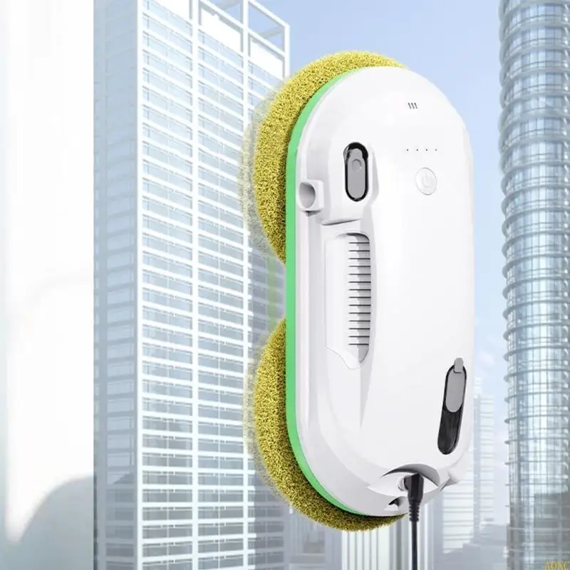 진공 모터 및 안전 로프 보호 기능이있는 A0NC 소형 창 클리너 ABS 텍스처