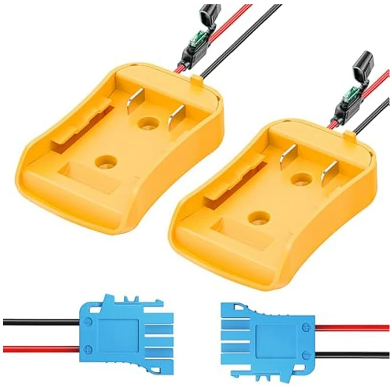 HOT SALE 2Pcs Power Wheel Adapter For 20V Lithium Battery,Battery Adapter With Wire Harness Connector,DC Power Adapter Conversio