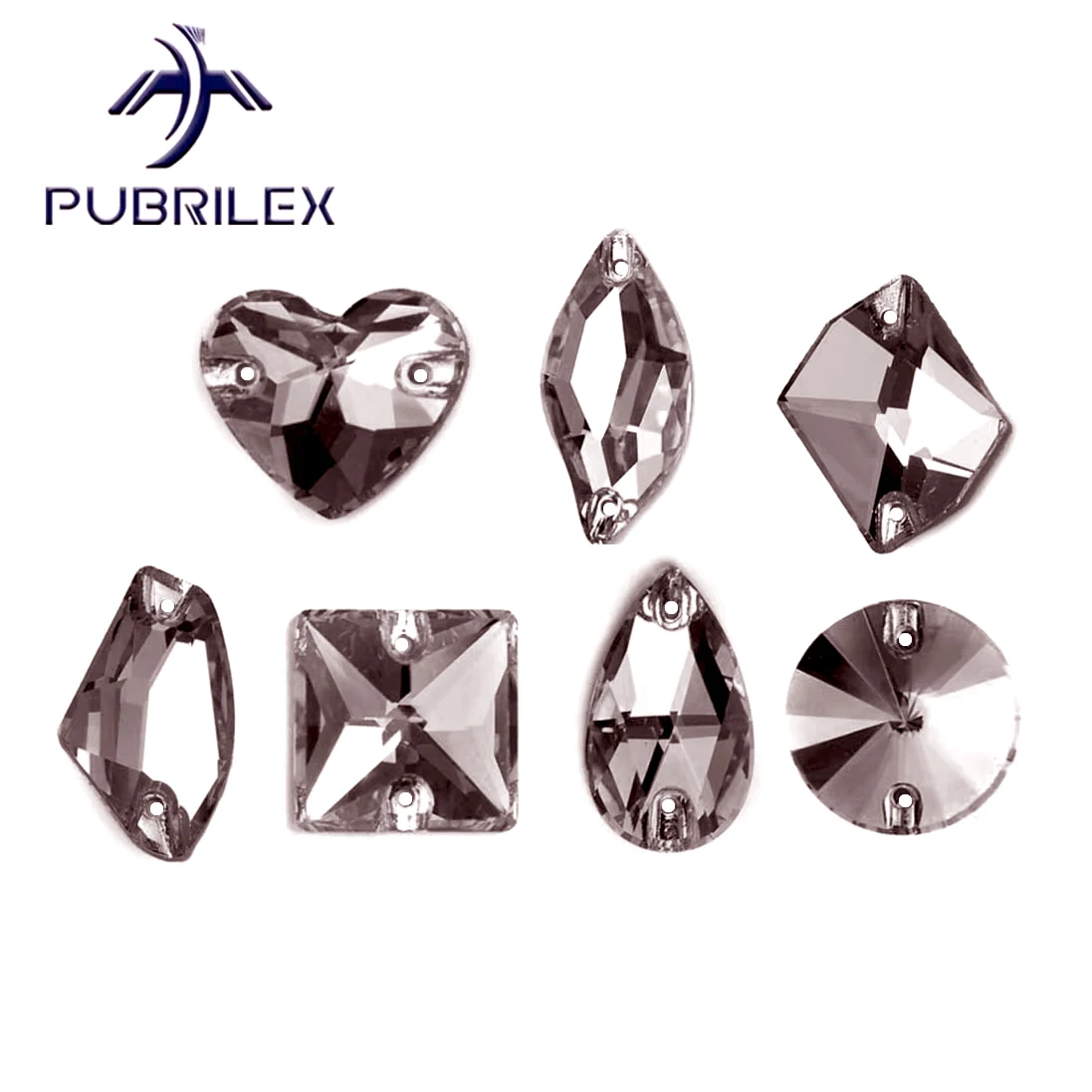 Pubrilex Sortierte Formen Satinfarbene Strasssteine Flache Rückseite Strass-Glassteine zum Aufnähen für Kleider- und Kleidungsdekorationen – Detail 2