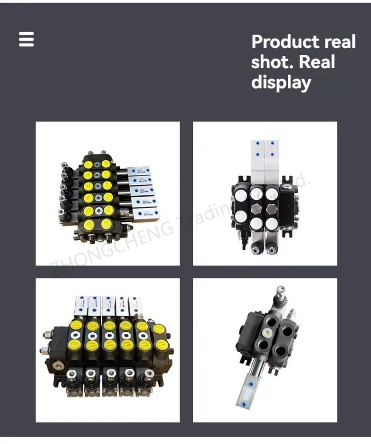 

Manual dual-control hydraulic multi-way valve for engineering machinery modification and cleaning garbage compactor trucks.