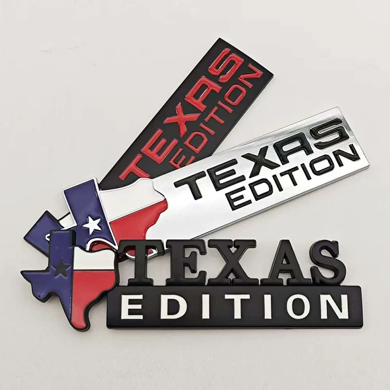New 1pc 3D Metal Car Sticker Logo TEXAS EDITION Star Rear Trunk Badg Fender Side Emblem Decals For Chevy GMC SILVERADO SIERRA