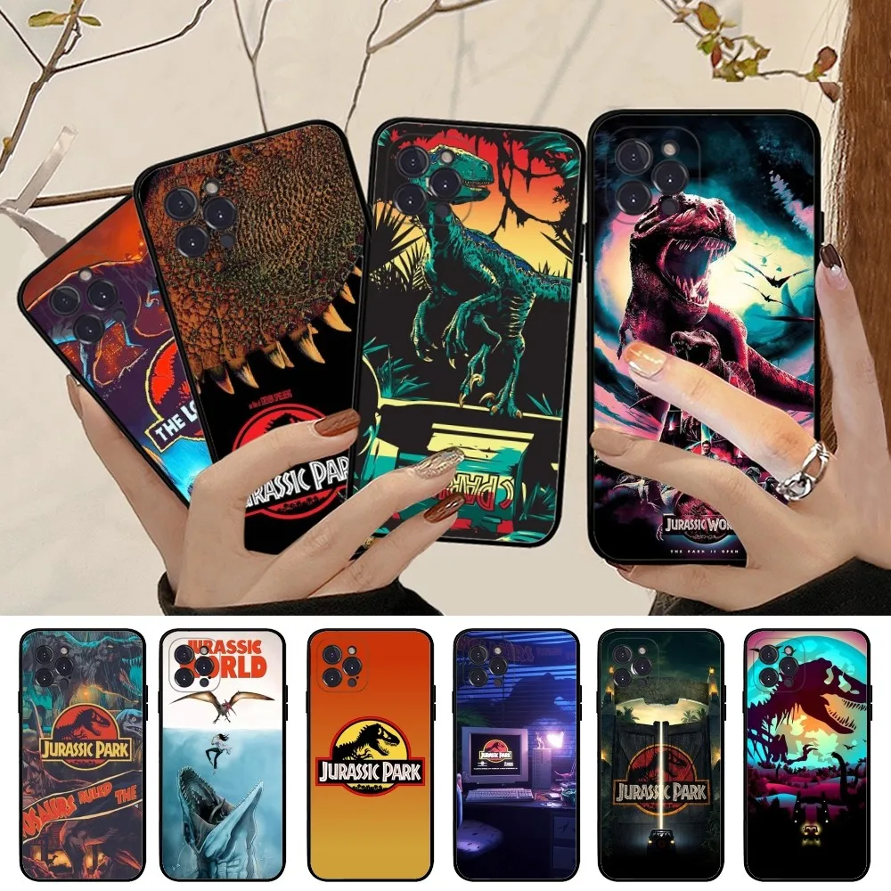 쥬라기 공원 공룡 세계 휴대폰 케이스, 아이폰 15 14 13 12 미니 11 프로 XS 맥스 X XR SE 6 7 8 플러스 소프트 실리콘 커버