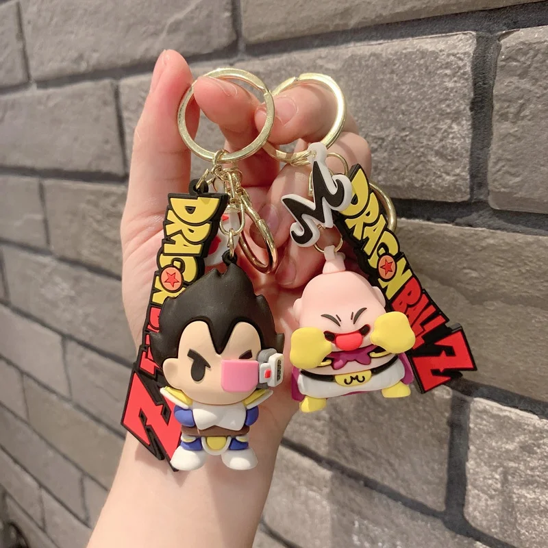 New Dragon Ball Anime Periphery Beijita Pendant Keychain Super Saiyan Demon Man Bu Ou Series 3d Doll Bag Pendant Keychain Access