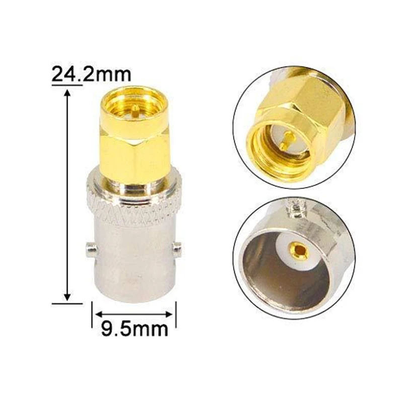 Wholesale 50pcs SMA Male to BNC Female Adapter 50 Ohm RF Coaxial Connector Gold Plated Brass for RF Radio Antenna
