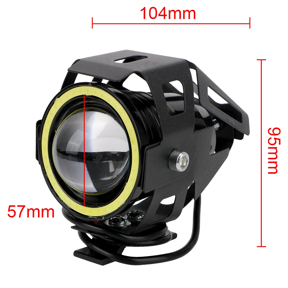 Faros delanteros para motocicleta, focos, lámpara LED auxiliar para motocicleta, 125W, U7, 2 unids/set, LED, Ojos de Ángel para motocicleta