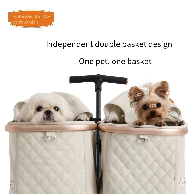 

Съемная двойная коляска цвета хаки, которую можно сложить для двух собак и кошек на выходе и игр. Высококачественная двойная коляска