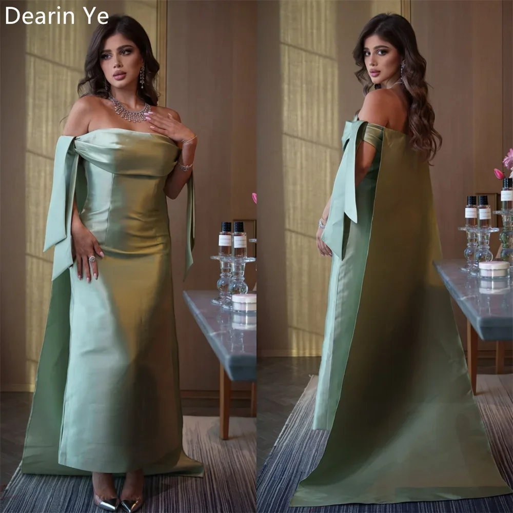 

Customized Saudi Arabia Evening Dress Dearin Off-the-shoulder A-line Floor Length Skirts Open Back Bespoke Occasion Dresses Form