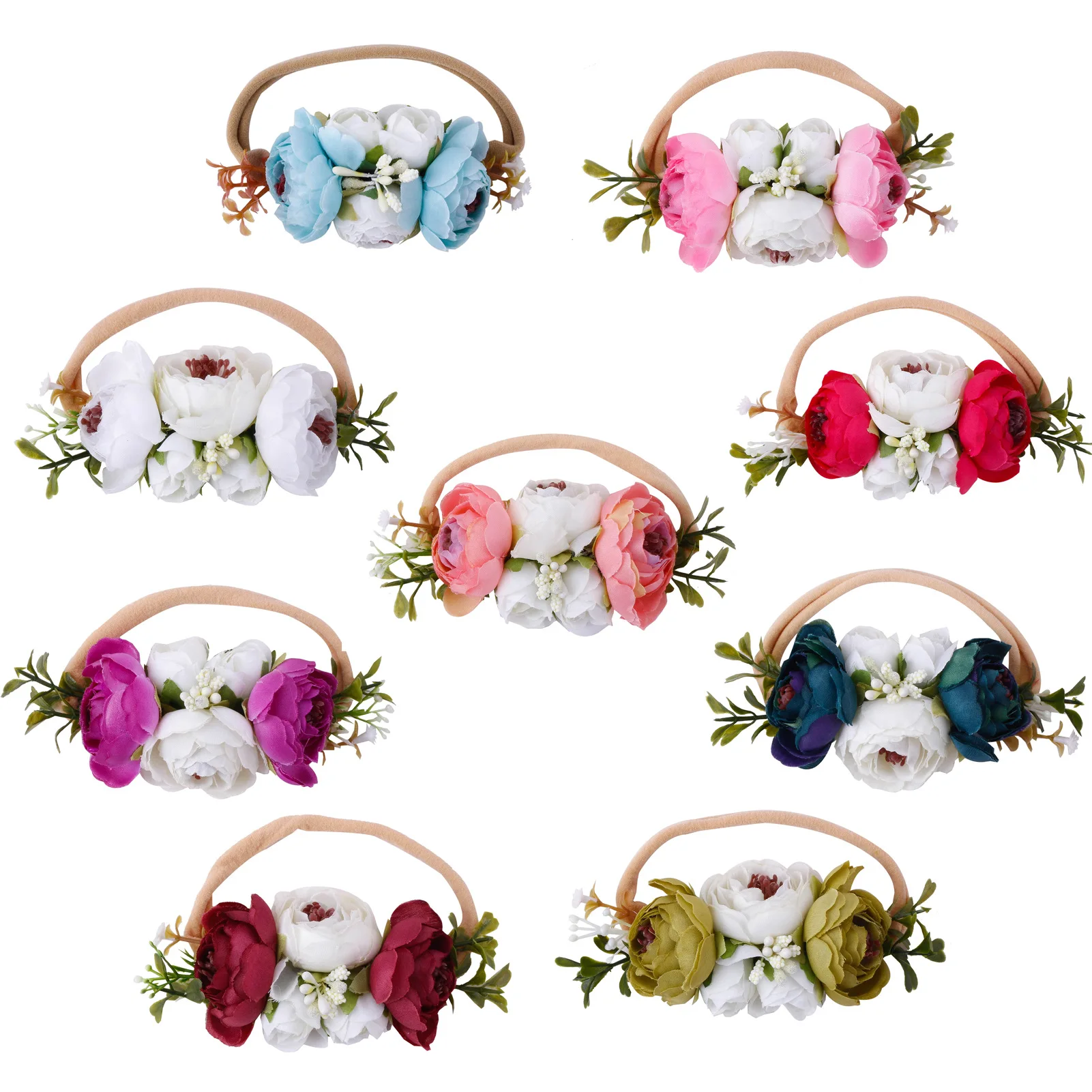 Four Seasons Various Colors Flower Nylon Straps Female Baby Hair Straps Various Styles Handmade Design  Suitable For Daily