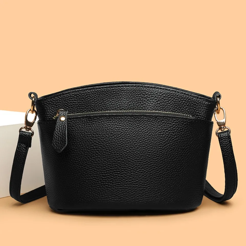Luxury Genuine Leather Crossbody Bags for Women High Quality Cow Leather Shoulder Bag Ladies Multilayer Handbags and Purses