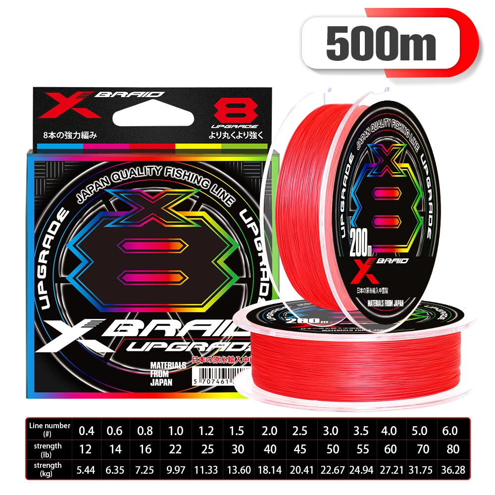 Japan Original XBraid Upgrade X8 mehrfarbig neue Multi filament Schnur Angeln 1000M/500M/300M für Karpfen Bass Angeln