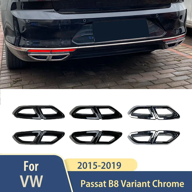 

Для VW Passat B8 Variant Chrome 2015 2016 2017 2019, внешняя четыре выхода выхлопная труба, автомобильные аксессуары, хромированные детали для стайлинга