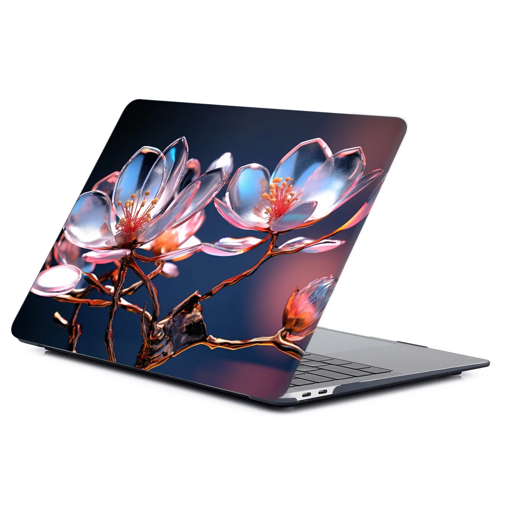 Glass flowers pattern Laptop Case for MacBook Pro 16 2026 Case A3429 Shell for MacBook Neo13 Air 15 2025 Pro 14 M4 Print Case