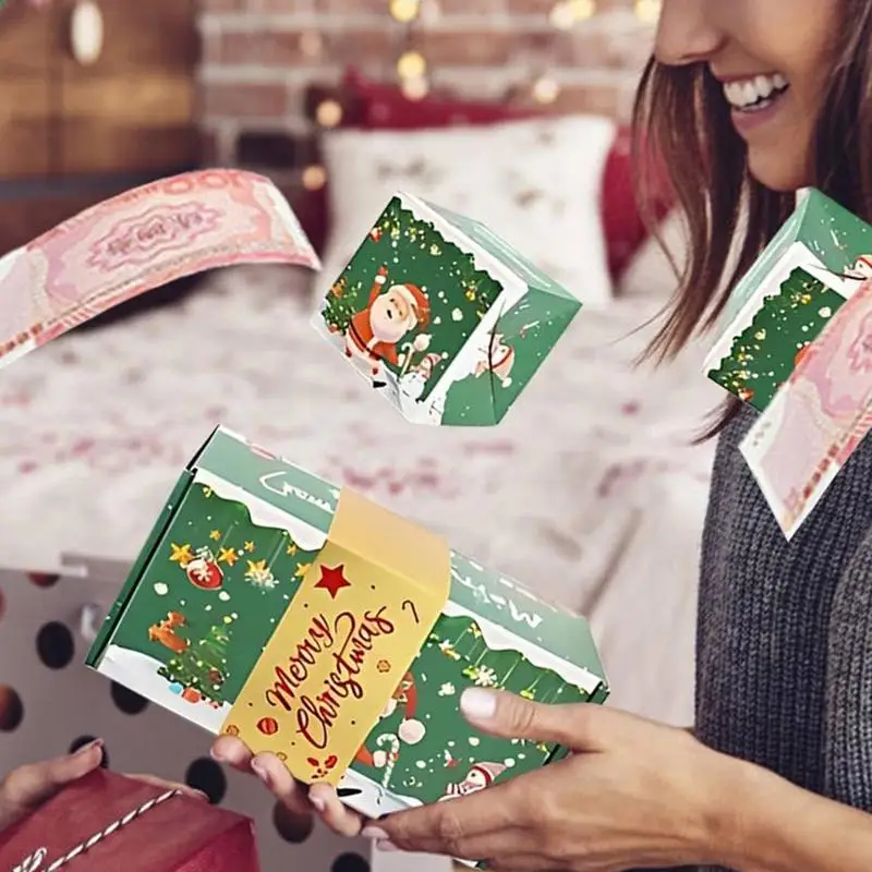 عيد الميلاد كذاب صندوق المال مجوهرات كذاب الأخضر المغلف عيد الميلاد صناديق حفلة لصالح صندوق ورقي حفلة عيد الميلاد الإبداعية