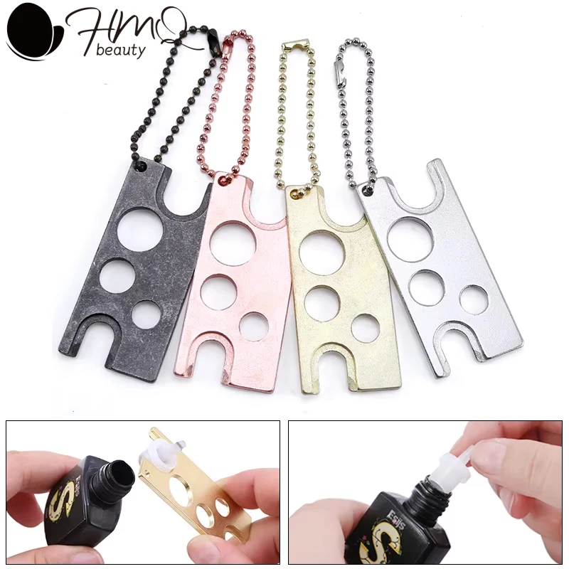 

1 Pcs Caps Opener Stainless Steel Corkscrew Anti-Blocking Universal Eyelash Glue Replacement Bottle Mouth Head Eyelash Tool