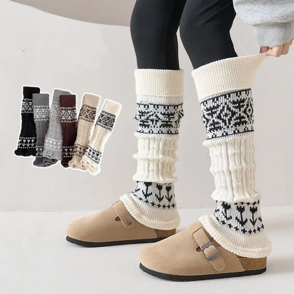 

Детские гетры Harajuku, однотонные вязаные носки в японском стиле Fair Isle, милые детские длинные носки Kawaii, осень