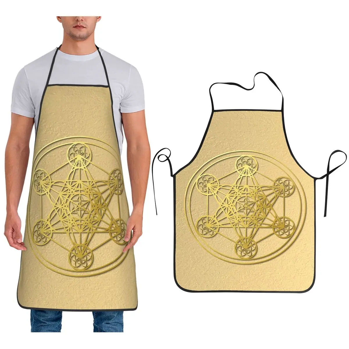 

Кубик Метатрона, сакральная мандала, исцеляющий фартук-амулет, фартук для шеф-повара, приготовления пищи, выпечки, нагрудник без рукавов, кухонный сарафан для чистки