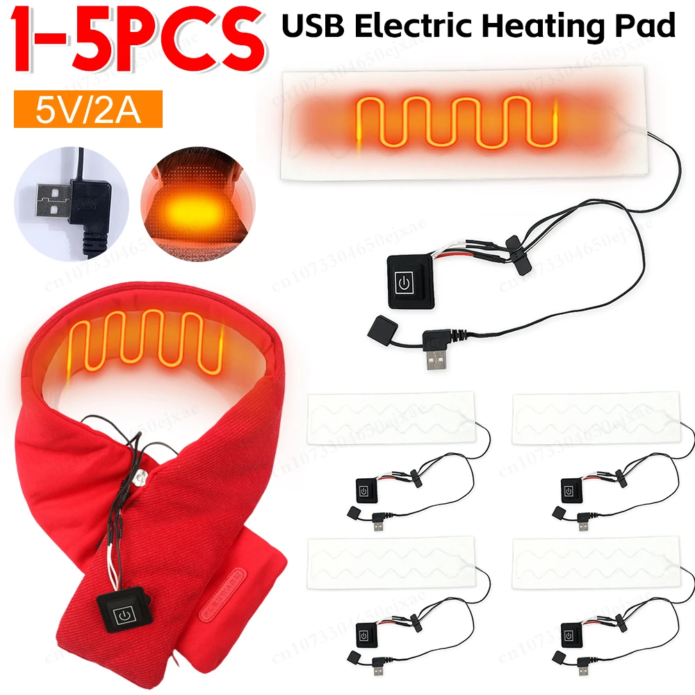 USB Clothes Heater Pad With 3 Gear Adjustable Temperature Electric Heating Sheet Heating Warmer Pad For Vest Jacket